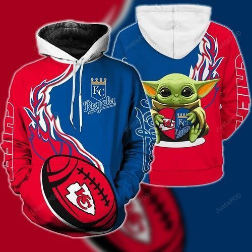 Kansas City Chiefs BABY YODA LOVE Hoodie  Zip Hoodie