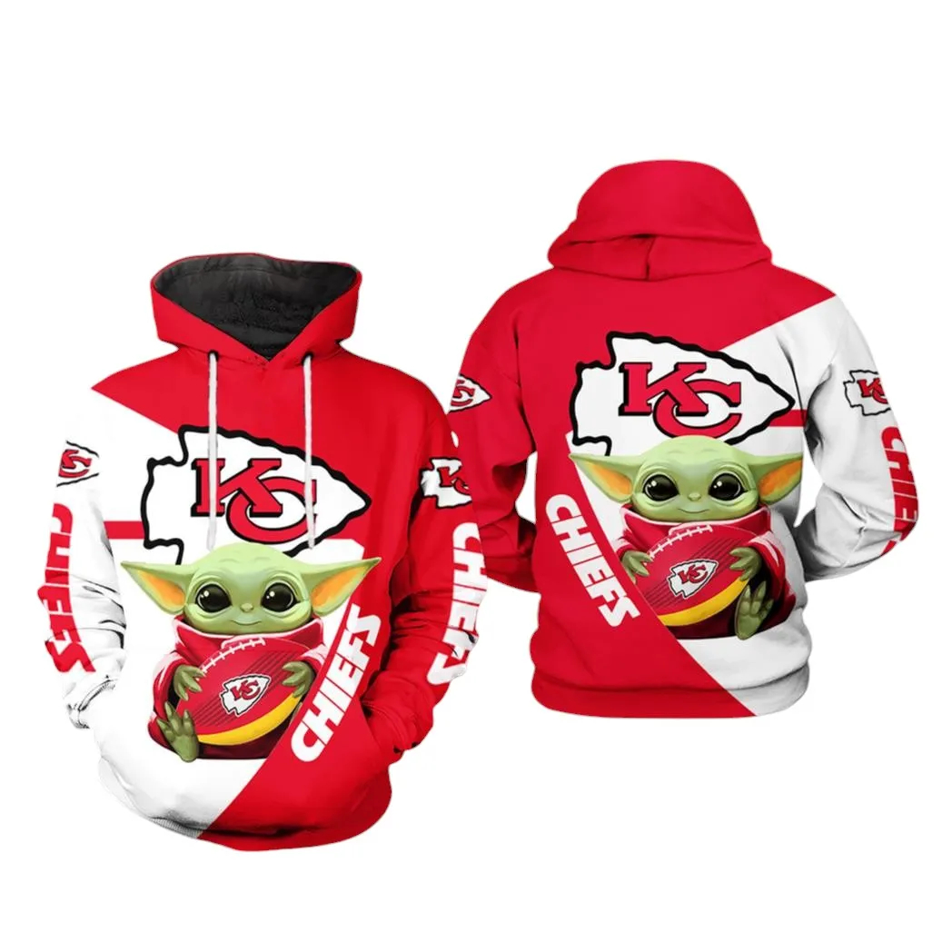 Kansas City Chiefs Baby Yoda NFL Football Team Hoodie