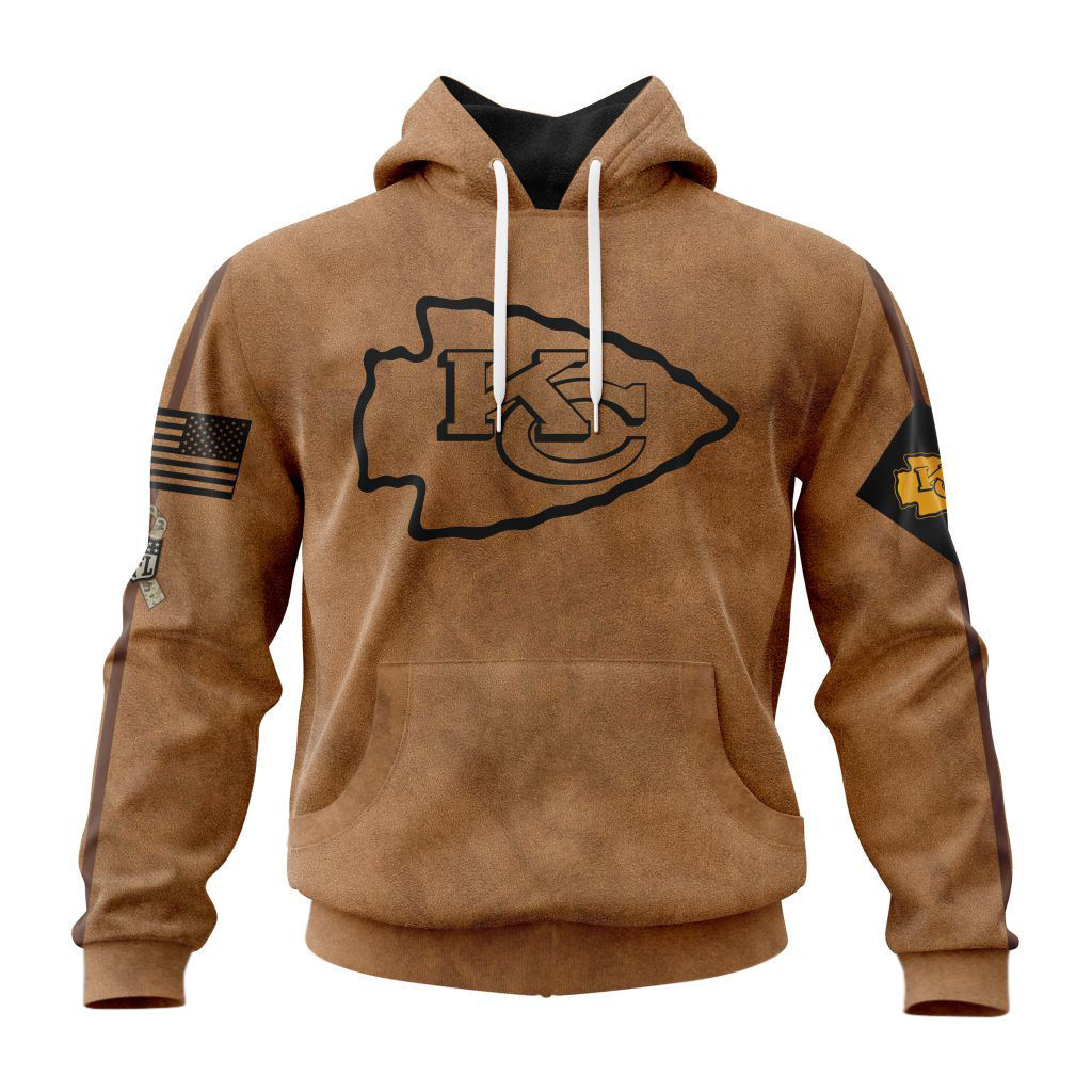 Kansas City Chiefs Basic Brown NFL 3D Hoodie
