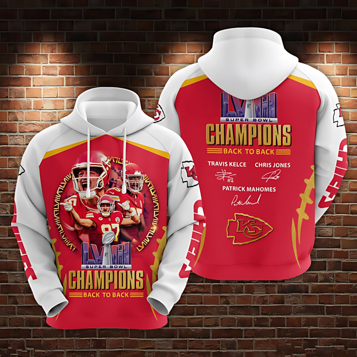 Kansas City Chiefs Champion Back to Back NFL Football Team Hoodie