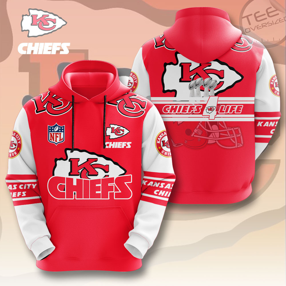 Kansas City Chiefs Chiefs 4 Life NFL Football Team Hoodie
