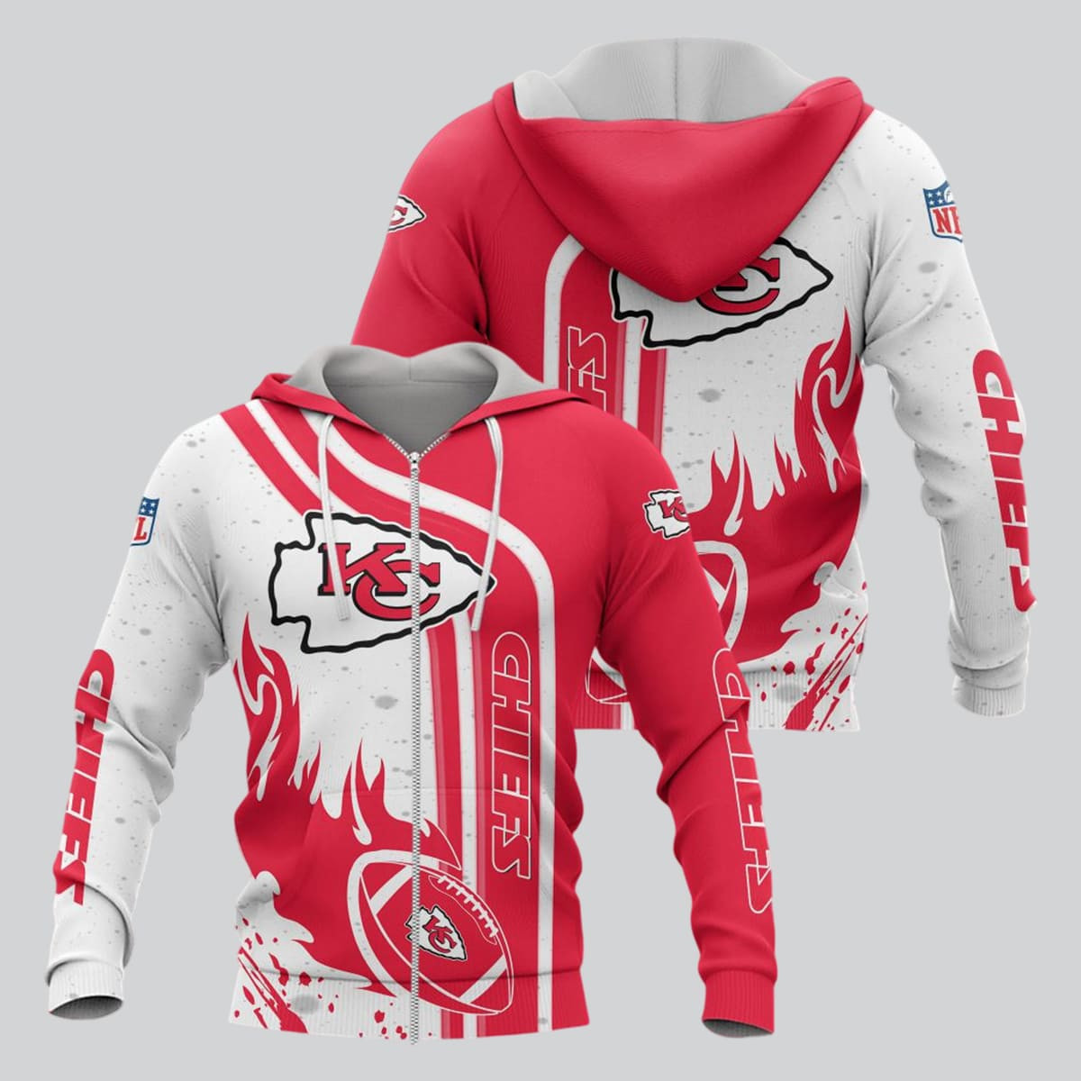 Kansas City Chiefs Football Personalized 3D printed Sweatshirt Hoodie Zipped Hoodie