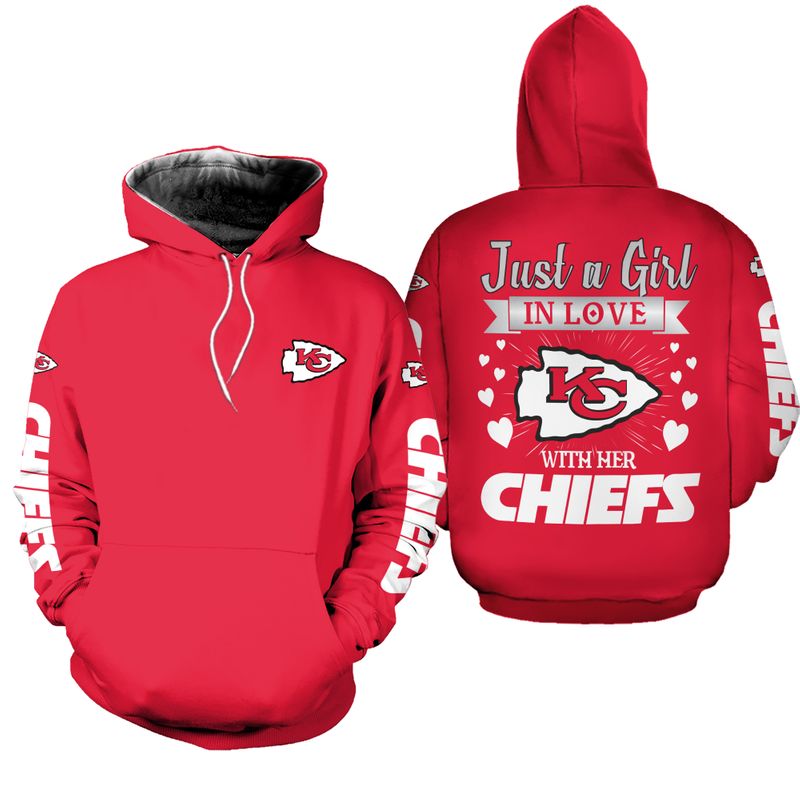 Kansas City Chiefs Hexagon Pattern NFL Football Team Hoodie