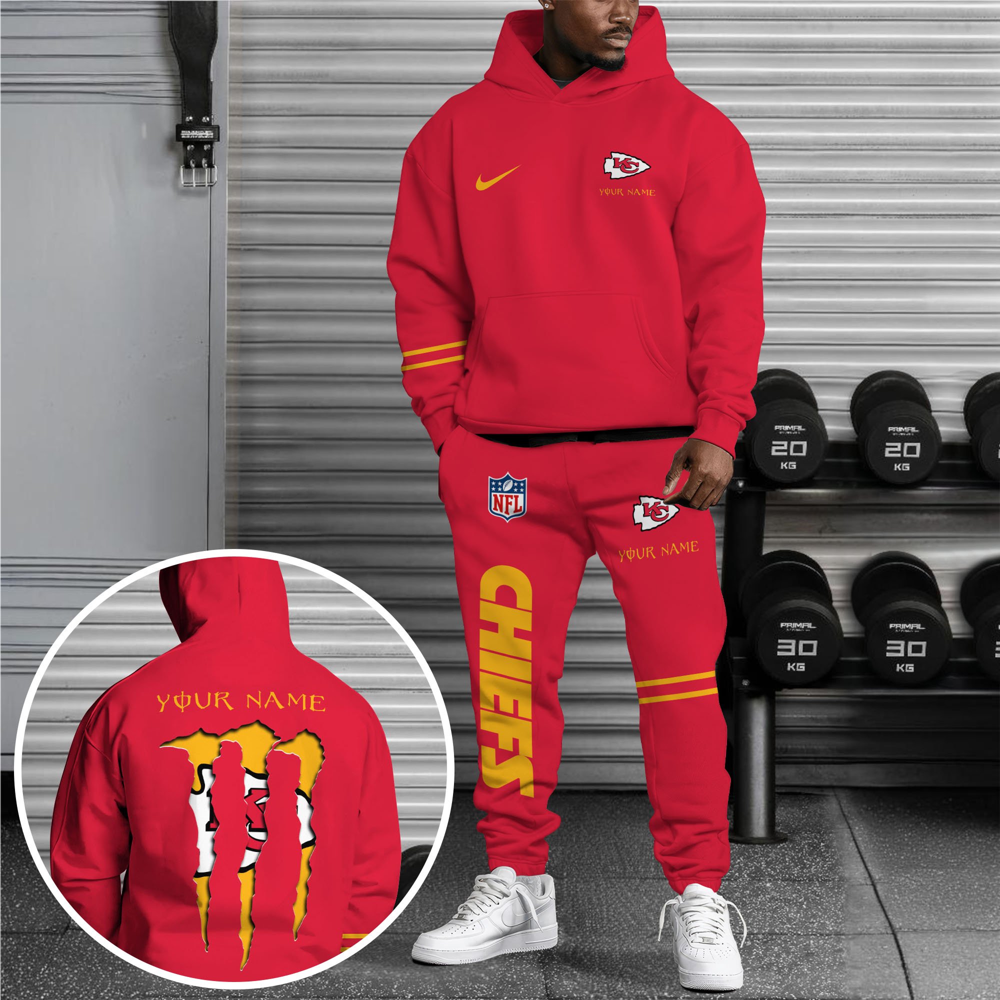 Kansas City Chiefs Hoodie Sweatpants Set Custom Your name, Sport Hoodie Sweatpants Set Gift For Sport Music Fans