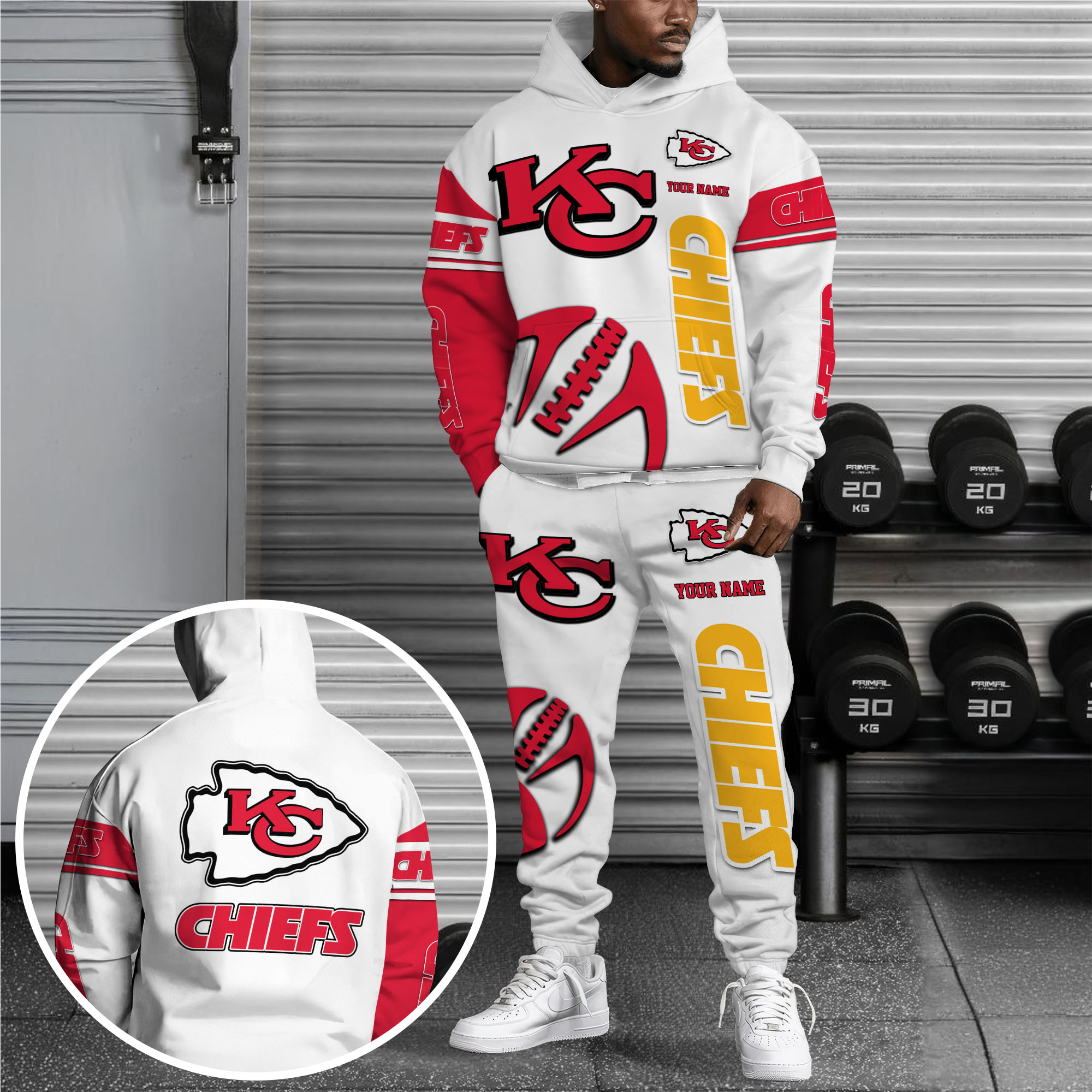 Kansas City Chiefs Hoodie Sweatpants Set Custom Your name, Sport Hoodie Sweatpants Set, Sport Gifts For Fan Gift For Sport Music Fans