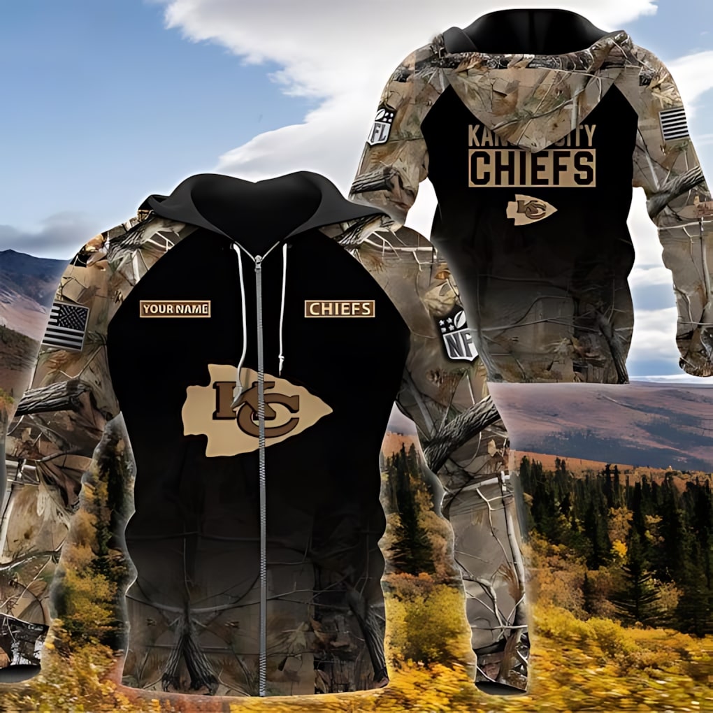 Kansas City Chiefs Hunting Camo V1 NFL Football Team Hoodie