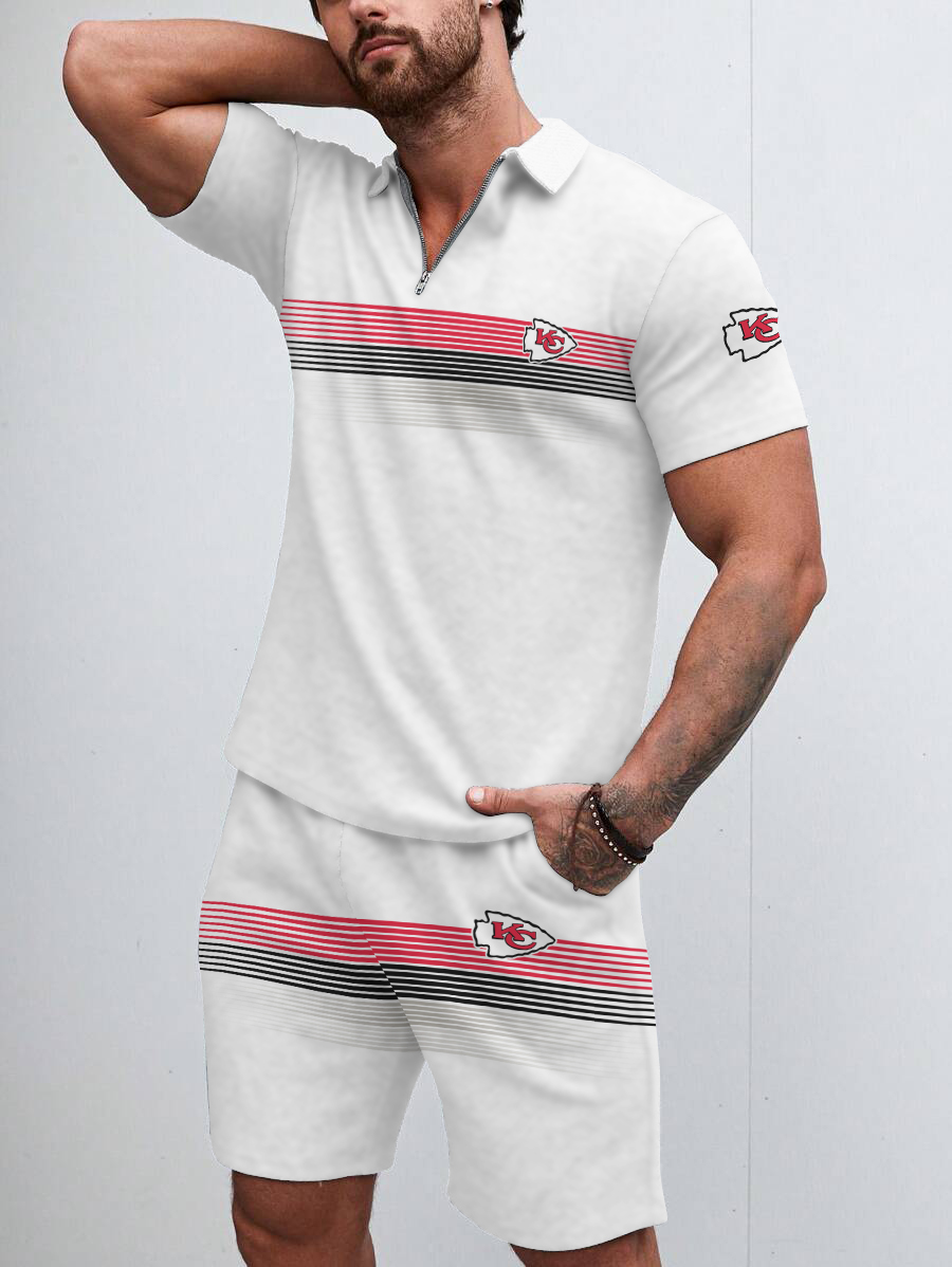 Kansas City Chiefs Limited Edition ZIP Polo Shirt And Shorts Two-Piece Suits Merch For Fans Gift For Sport Music Fans