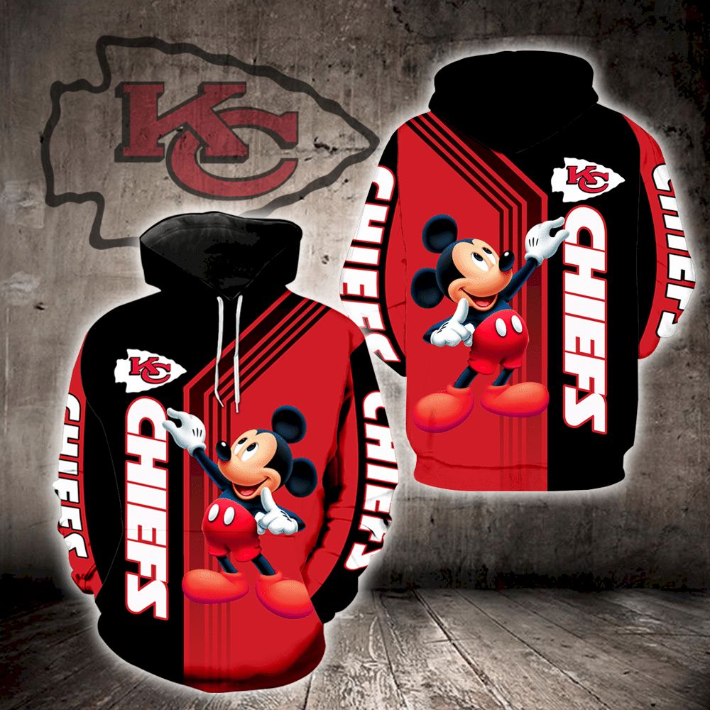 Kansas City Chiefs Mickey V3 NFL Football Team Hoodie