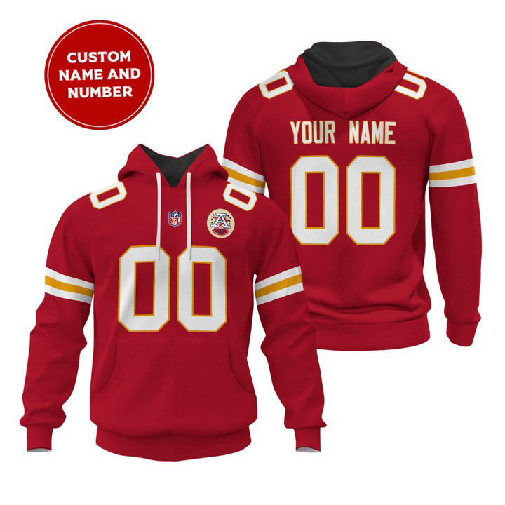 Kansas City Chiefs Personalized Name And Number NFL 3D Hoodie Version 129