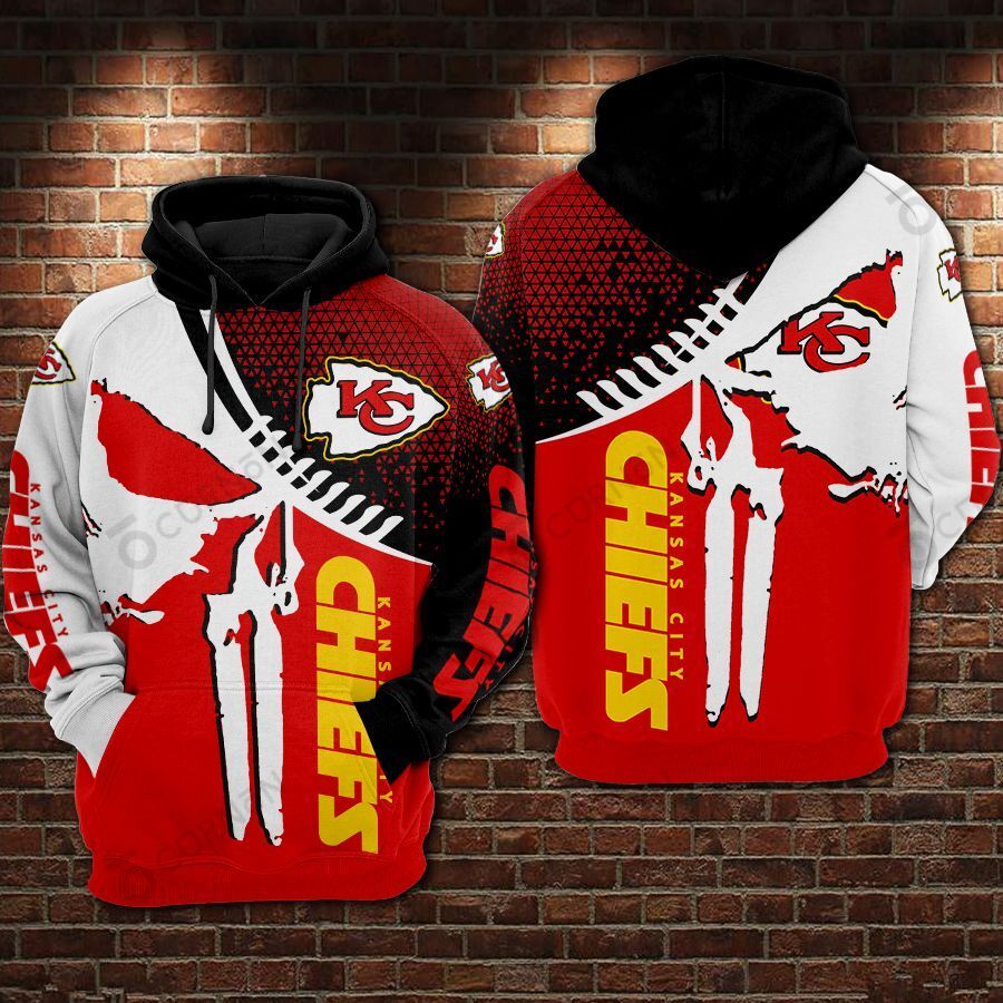 Kansas City Chiefs Punisher Skull v3 NFL Football Team Hoodie