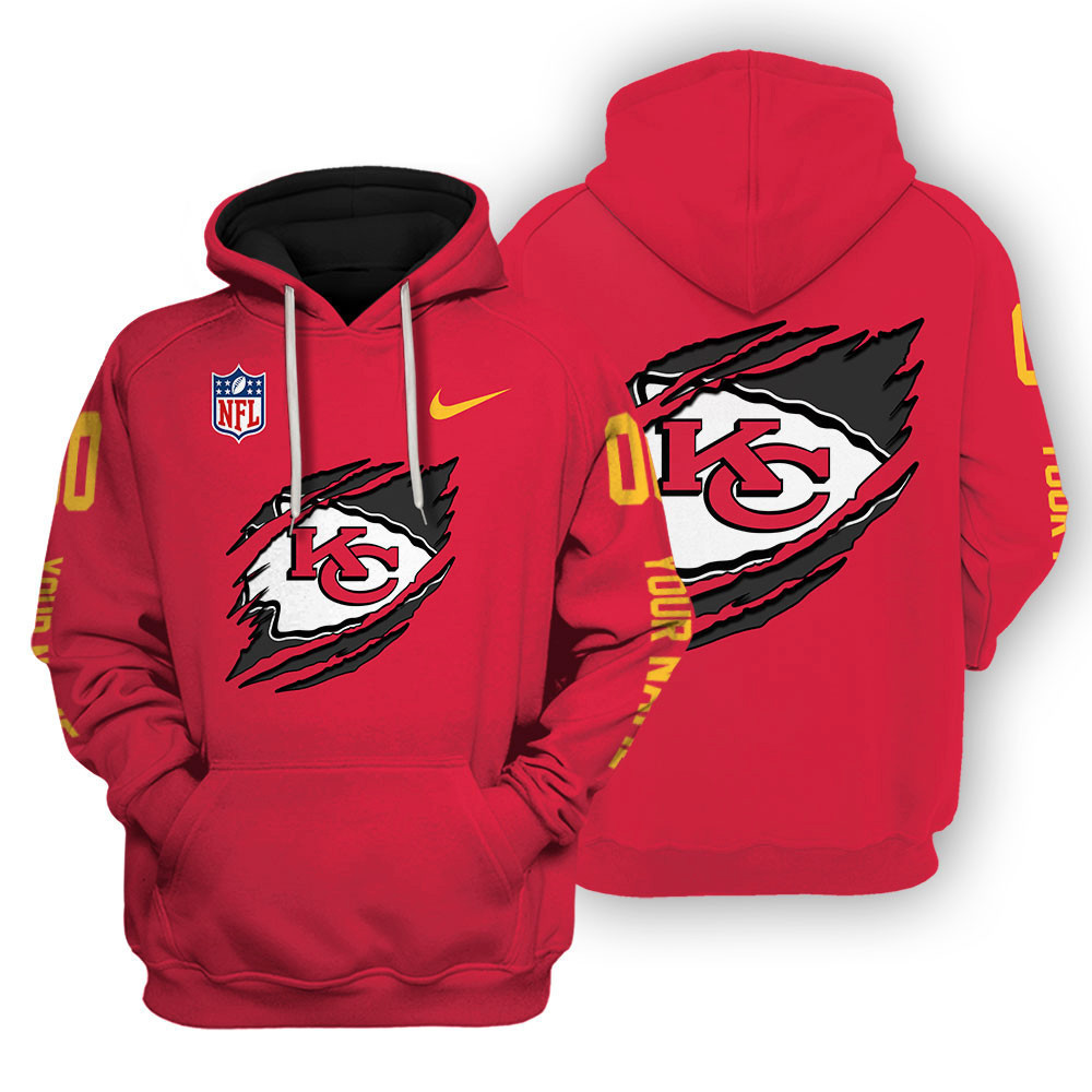 Kansas City Chiefs Scratch Logo NFL 3D Hoodie Version 104