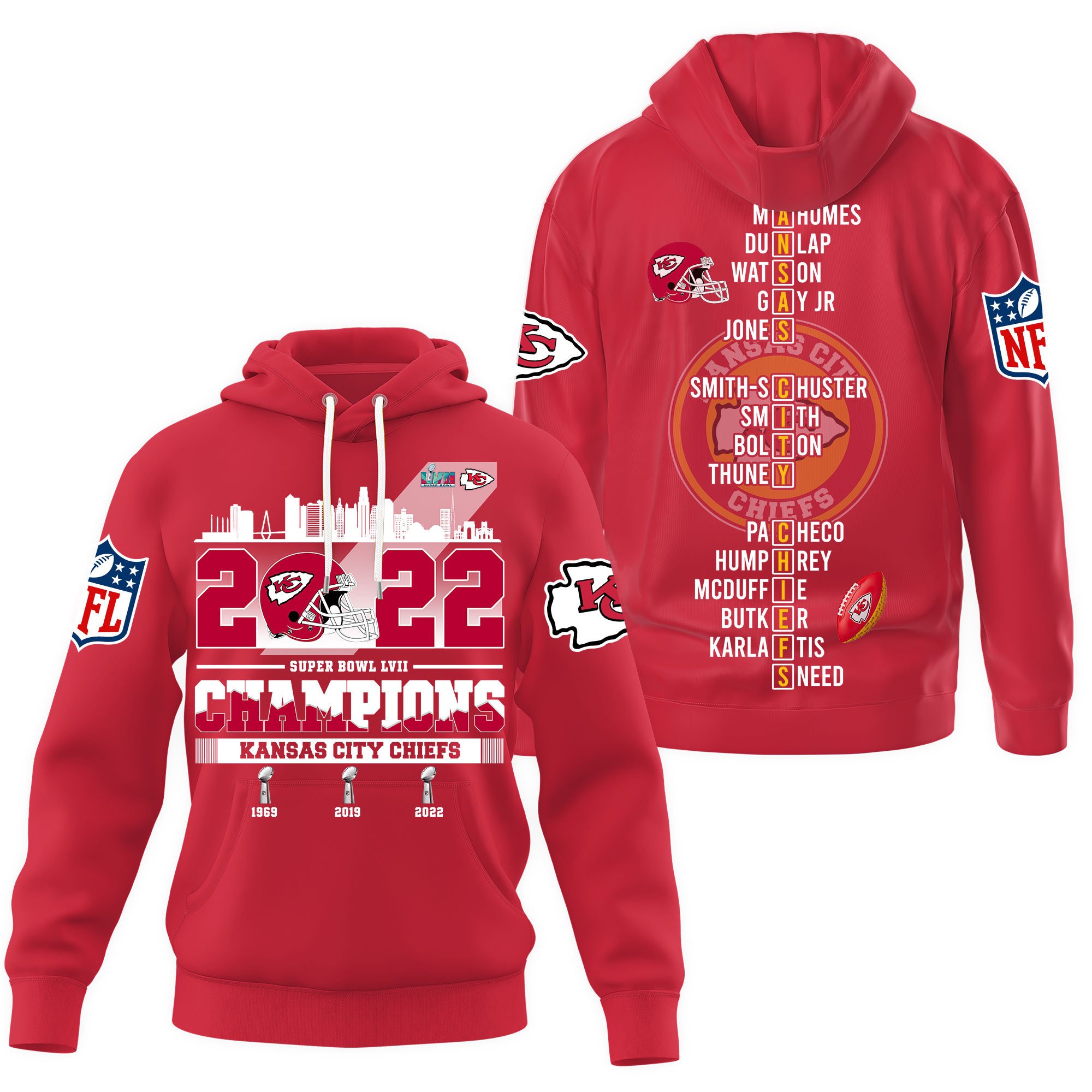 Kansas City Chiefs Super Bowl Lvii Champions NFL Football Team Hoodie