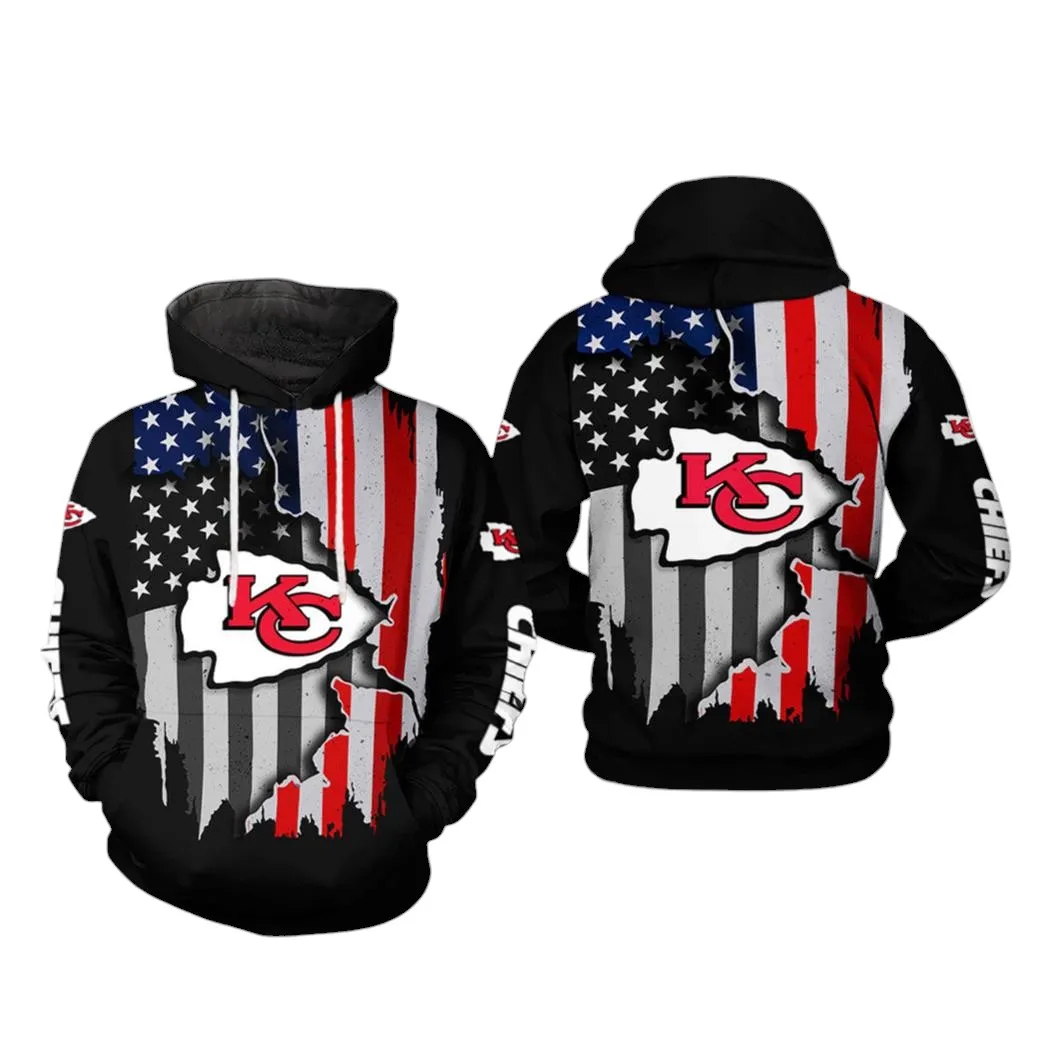 Kansas City Chiefs US Flag NFL Football Team Hoodie
