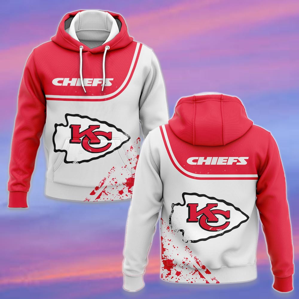 Kansas City Chiefs White NFL Football Team Hoodie