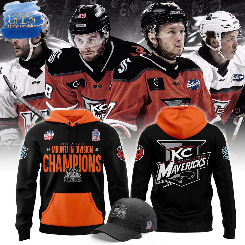 Kansas City Mavericks Back to Back Mountain Division Champions Hoodie Premium Merchandise