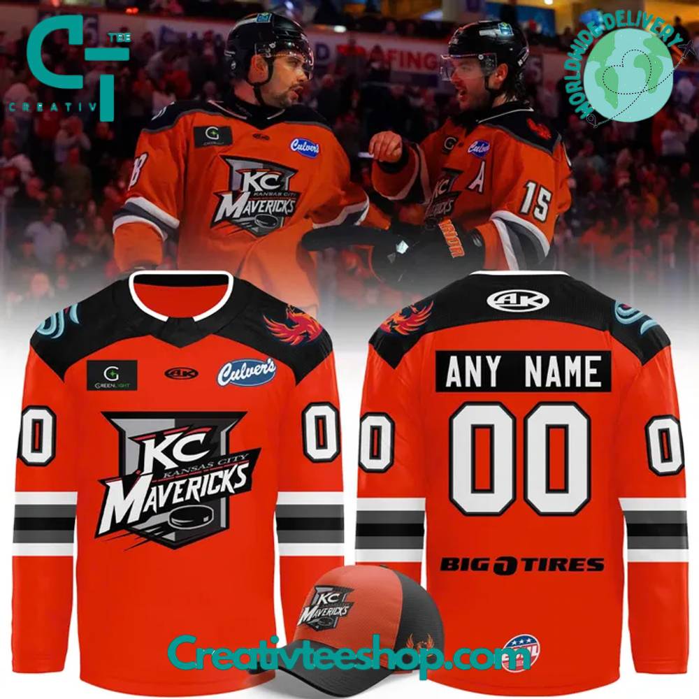 Kansas City Mavericks Orange-A Hockey Jersey