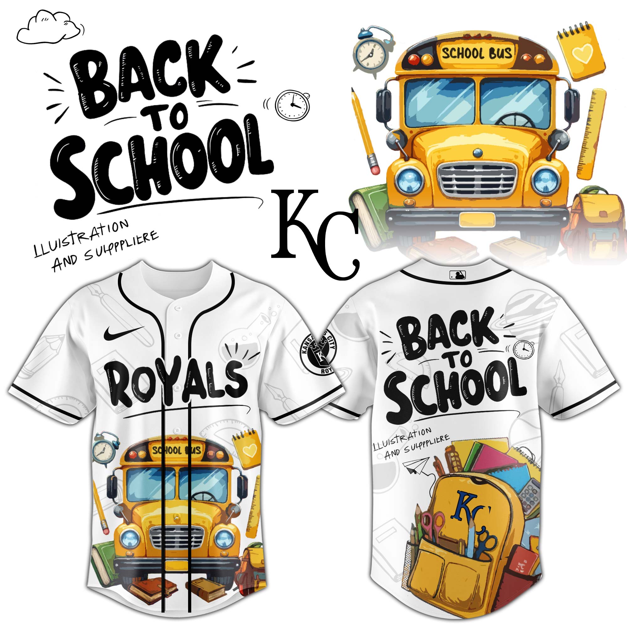 Kansas City Royals MLB x Back To School Personalized Baseball Jersey For Fans