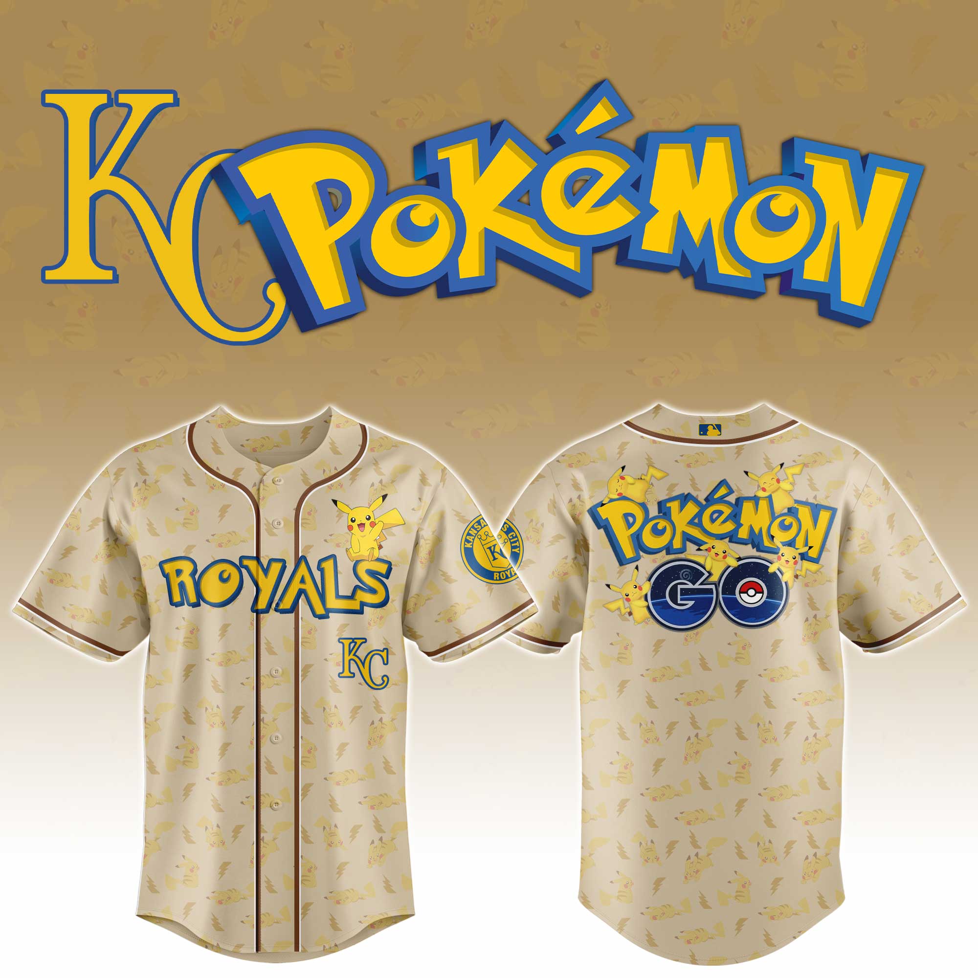 Kansas City Royals MLB x Pokemon Go Master Personalized Baseball Jersey For Fans