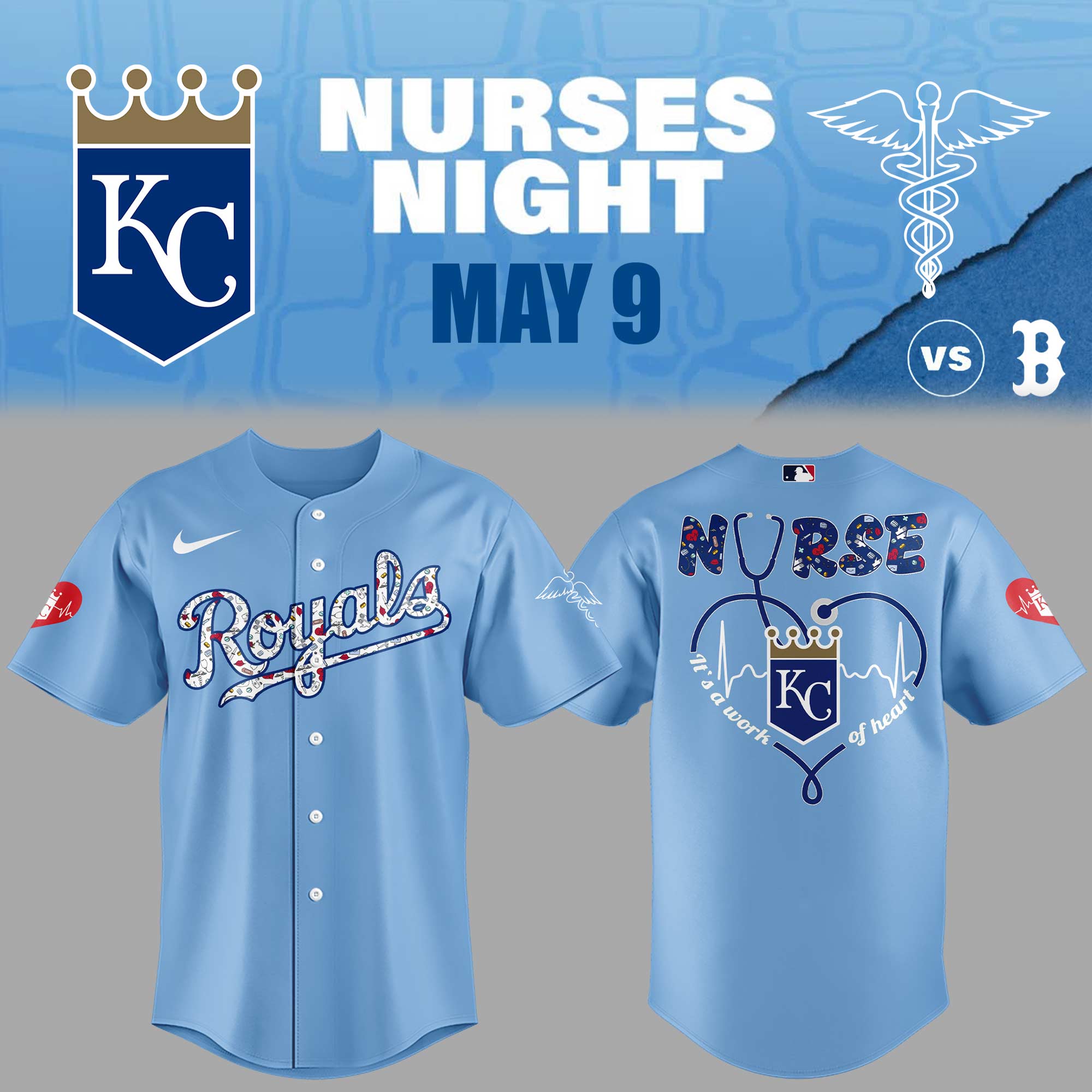 Kansas City Royals Nurses Night Jersey Baseball Fatherâ€™s Day Gifts