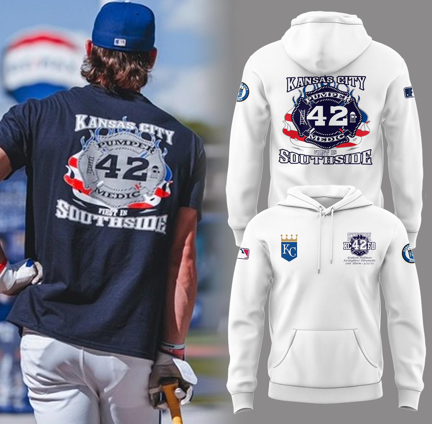 Kansas City Royals x Sending Our Love To The Family Of Graham Hoffman Hoodie Gifts For Baseball Players