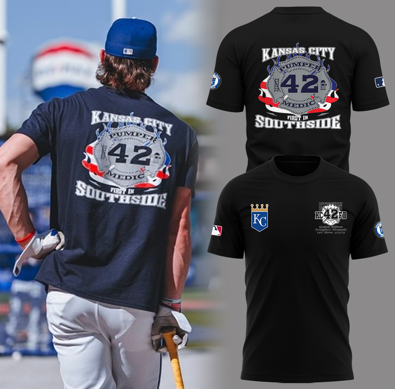 Kansas City Royals x Sending Our Love To The Family Of Graham Hoffman T-Shirt Gifts For Baseball Players