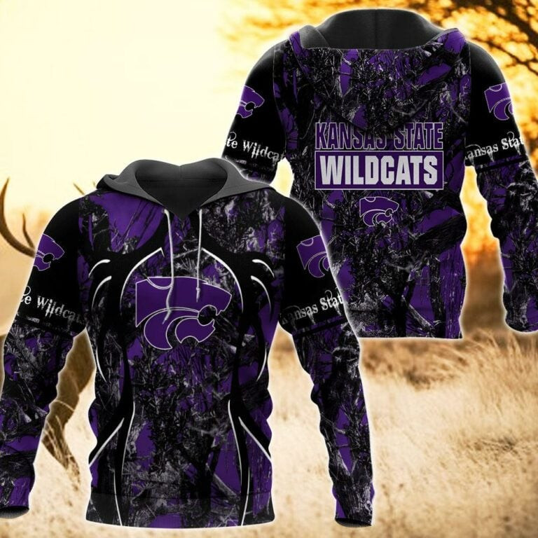 Kansas Jayhawks Camo Hunting 3D printed Sweatshirt Hoodie Zipped Hoodie