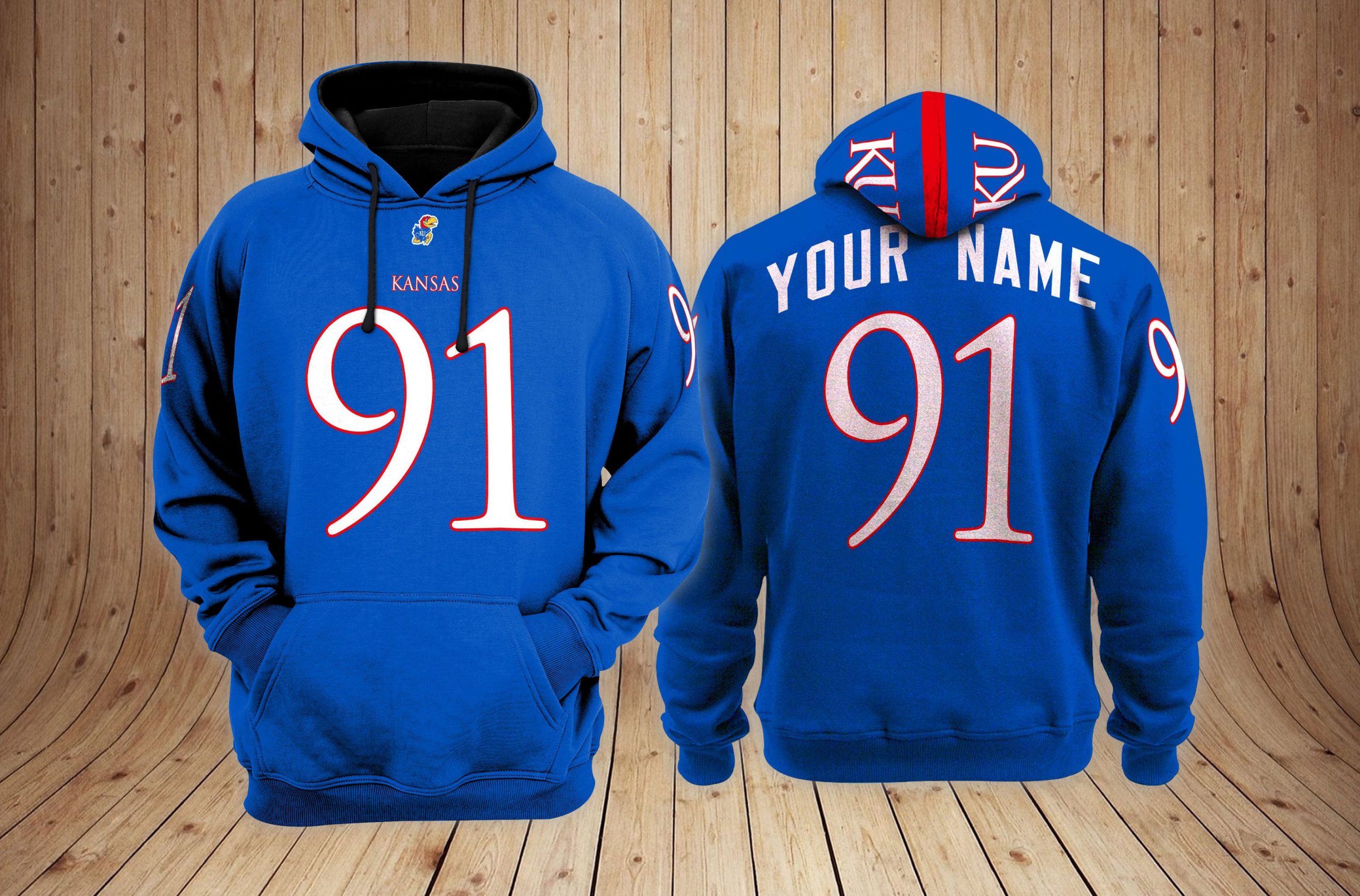 Kansas Jayhawks football NCAA Custom 3D Hoodie PT18728