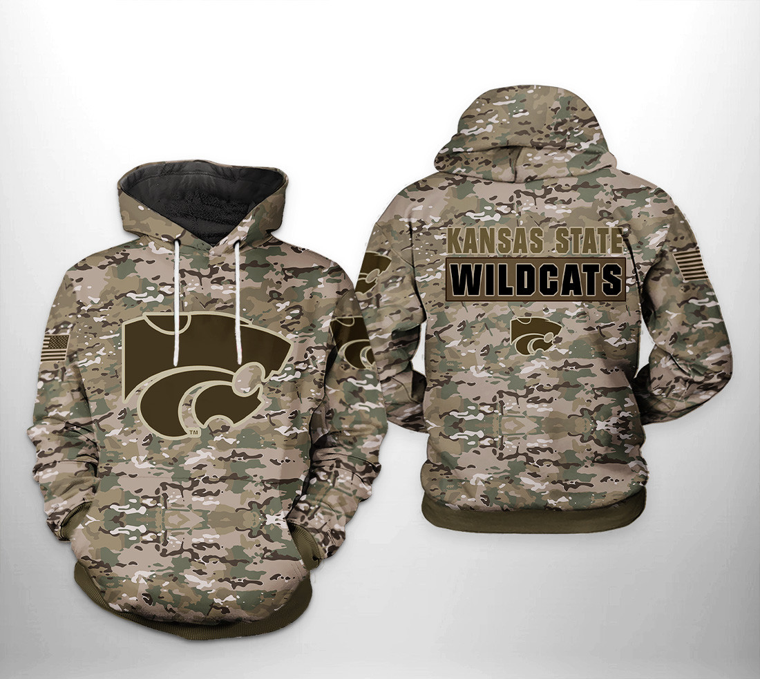 Kansas State Wildcats NCAA Camo Veteran Hoodie