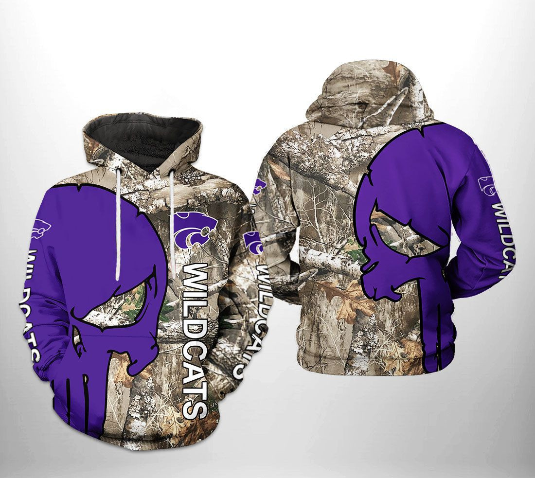 Kansas State Wildcats NCAA Camo Veteran Hunting Hoodie  Zip Hoodie