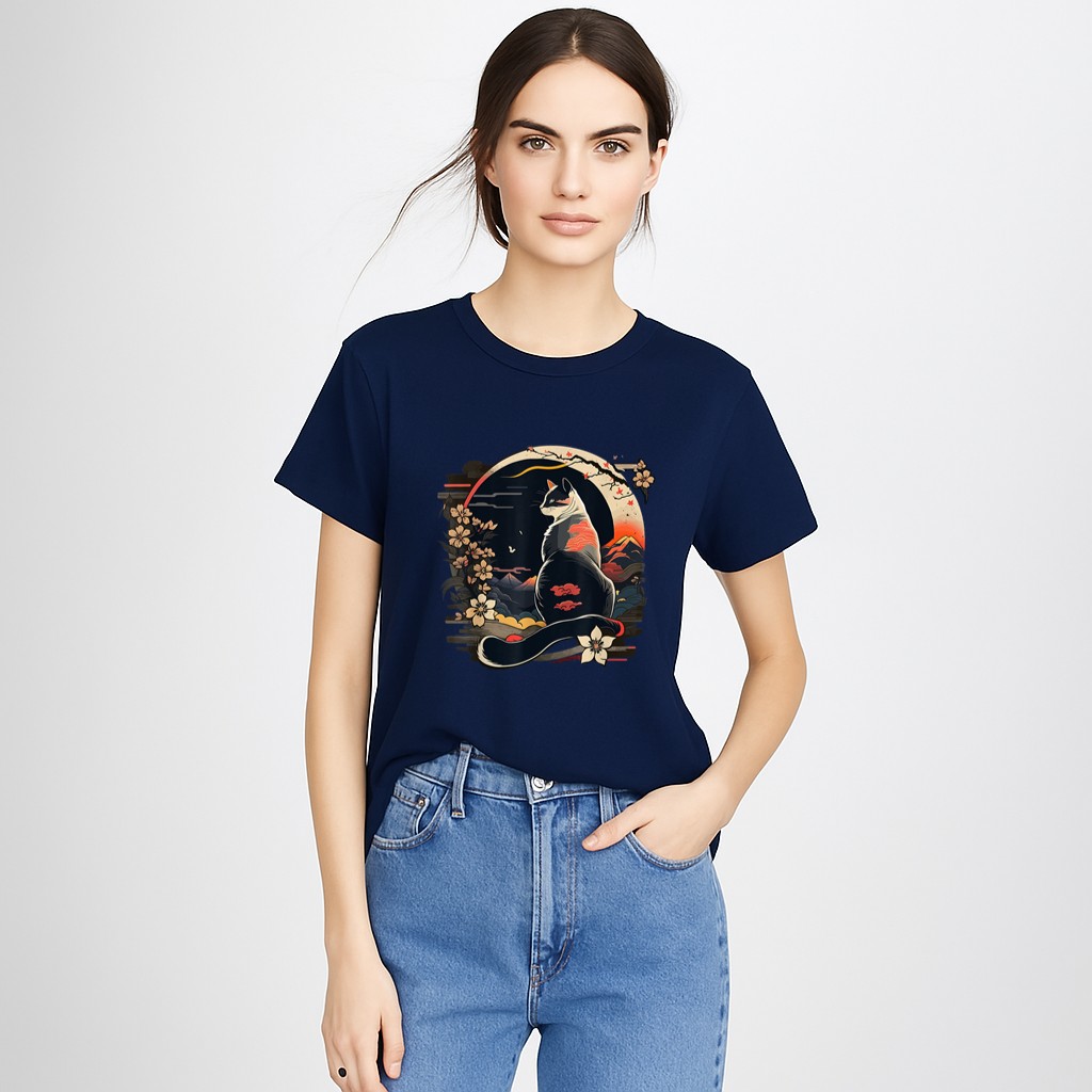 Kawaii Cat Anime Japanese Retro Men Women Kids Funny Cat T-Shirt