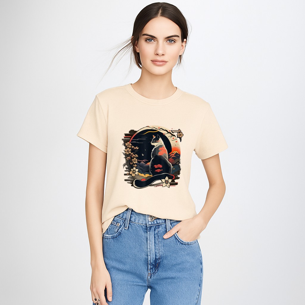 Kawaii Cat Anime Japanese Retro Men Women Kids Funny Cat T-Shirt