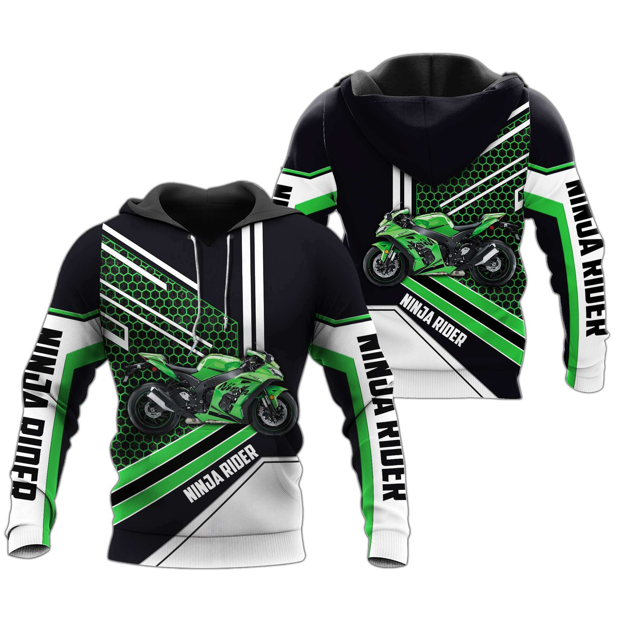 Kawasaki Ninja Motorcycle 3D printed Sweatshirt Hoodie Zipped Hoodie