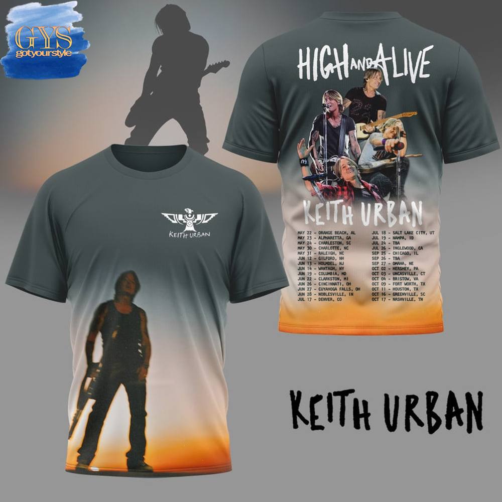 Keith Urban High And Alive Tour 2025 Shirt Premium Merchandise