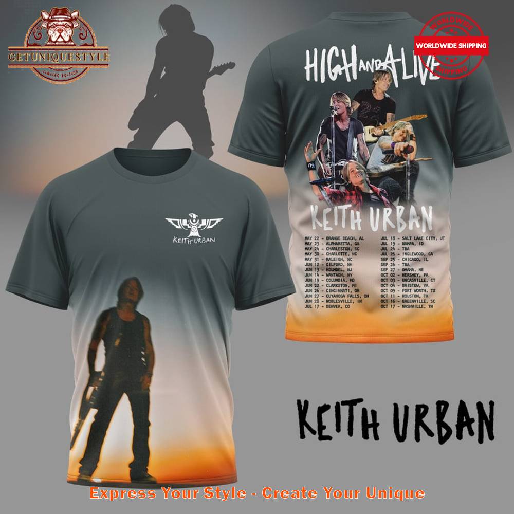 Keith Urban High And Alive Tour 2025 T-shirt Premium Merchandise