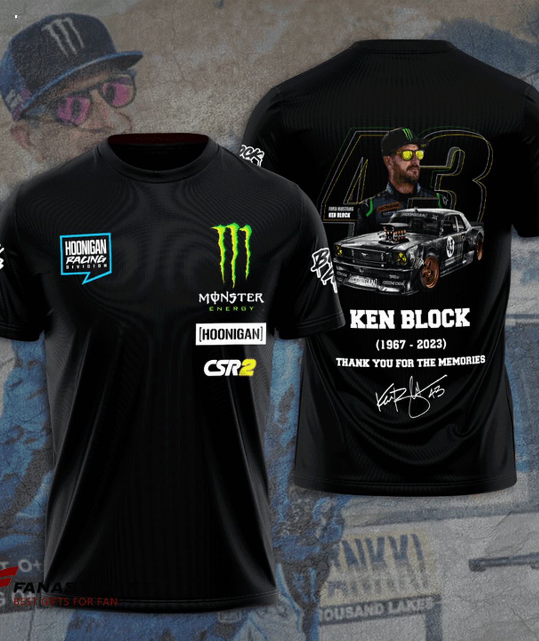 Ken Block 1967 - 2023 Thank You For The Memories 3D T-Shirt