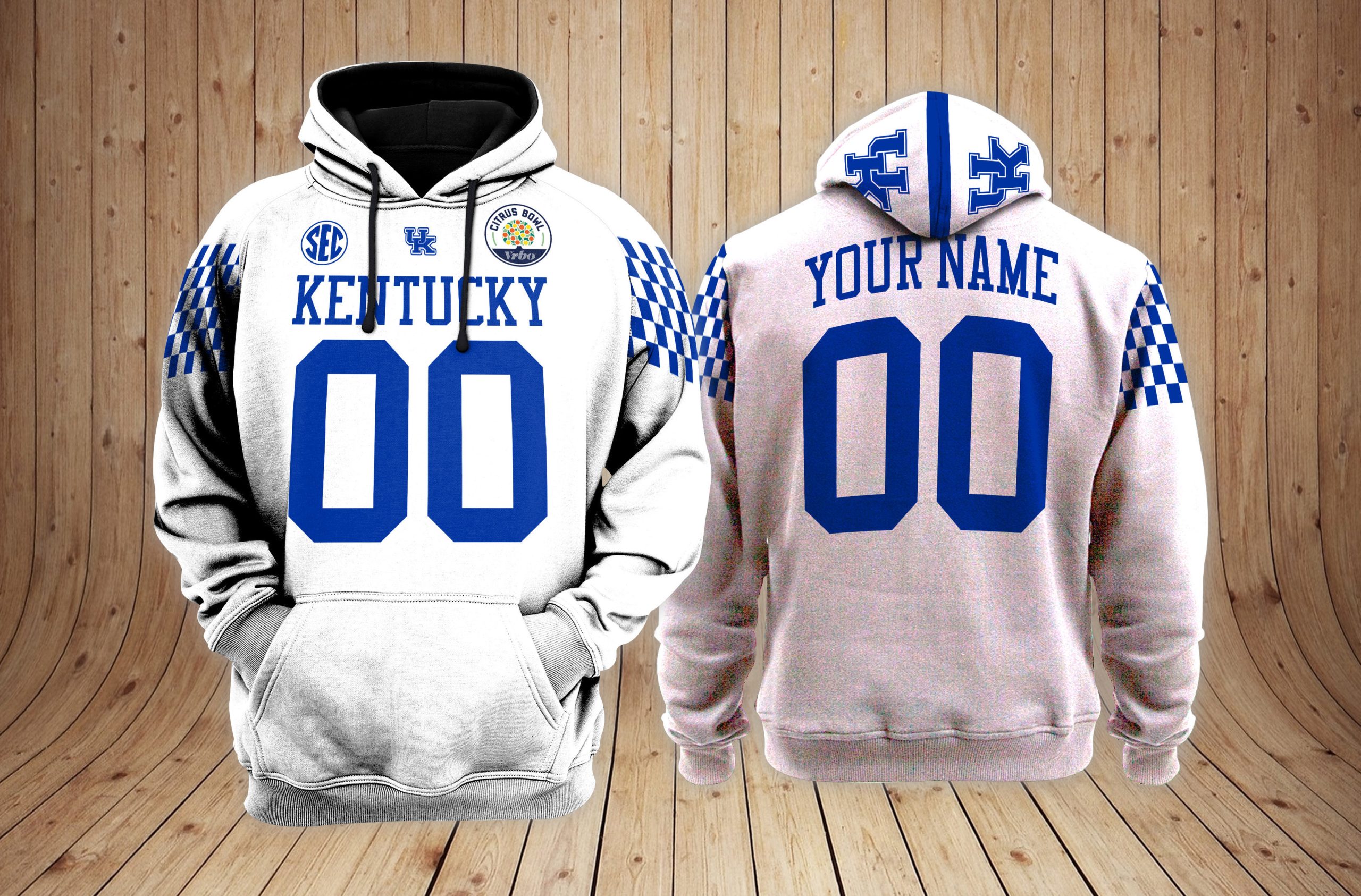 Kentucky Wildcats football White NCAA Custom 3D Hoodie PT24070