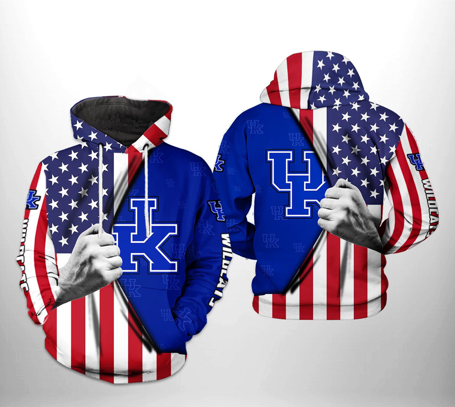 Kentucky Wildcats NCAA US Flag Hoodie  Zip Hoodie