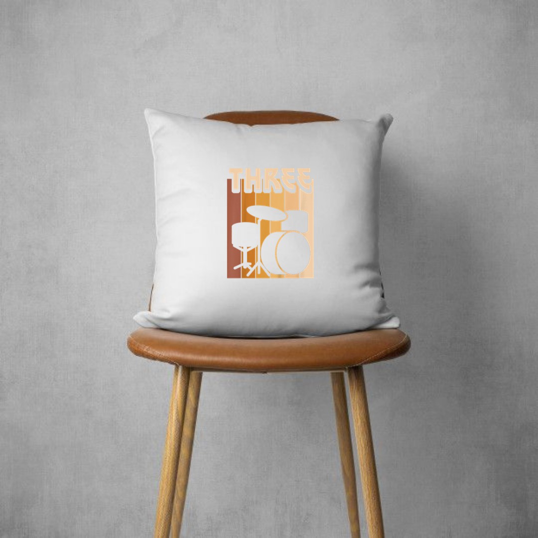 Kids 3 Year Old Drums Birthday Boy Girl 3rd Birthday Drummer Pillows
