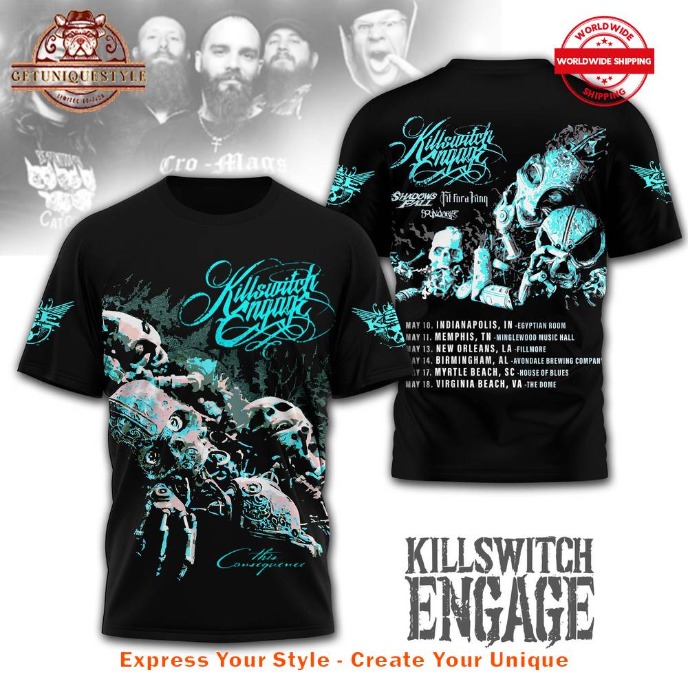 Killswitch Engage Shadows Fall Tour 2025 T-shirt Gift For Sport Music Fans