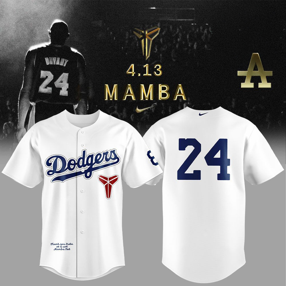 Kobe Bryant x Mamba x Dodgers Baseball Jersey 2025 Gift For Baseball Lover