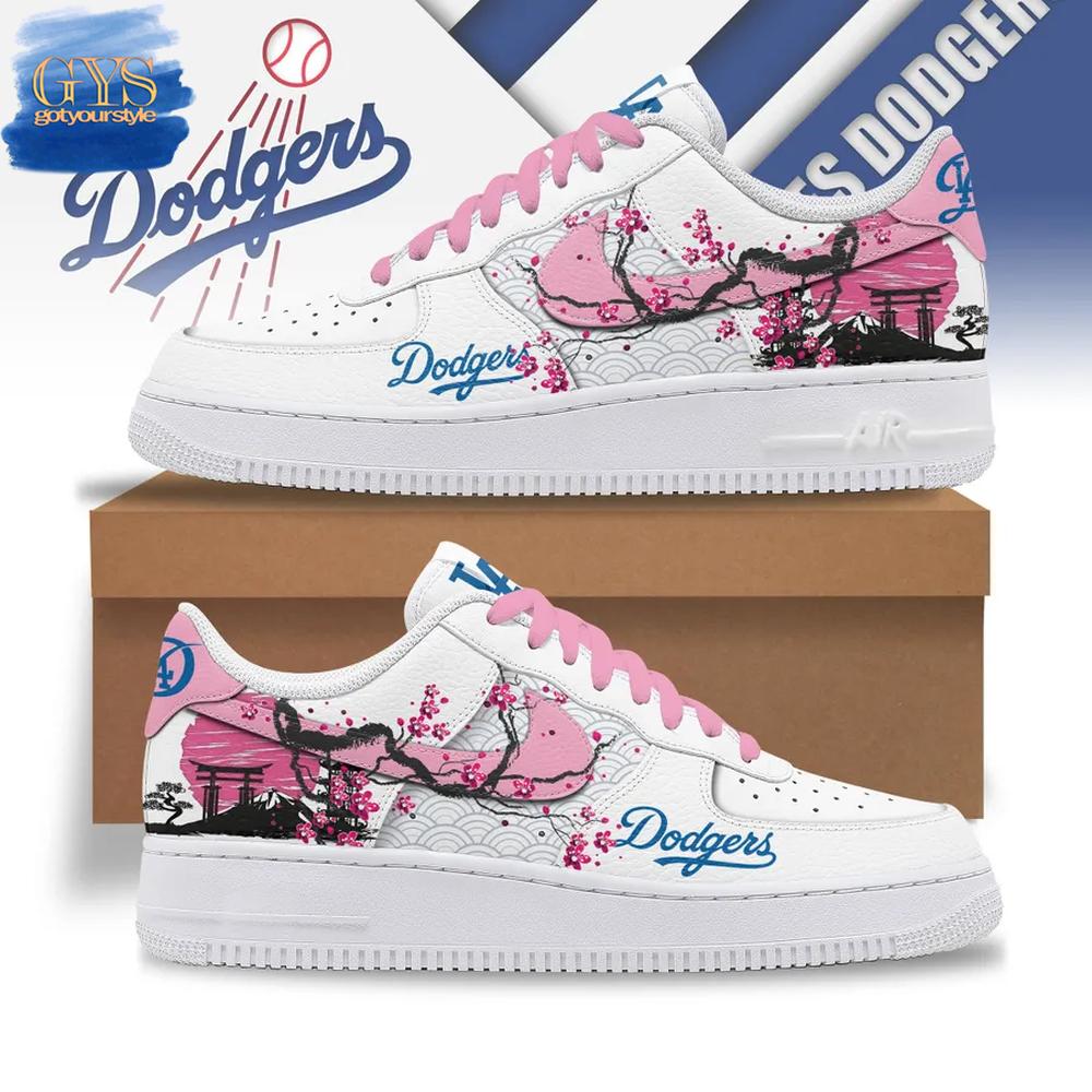 LA Dodgers Cherry Blossom Japanese Limited Edition Air Force 1 Sneakers