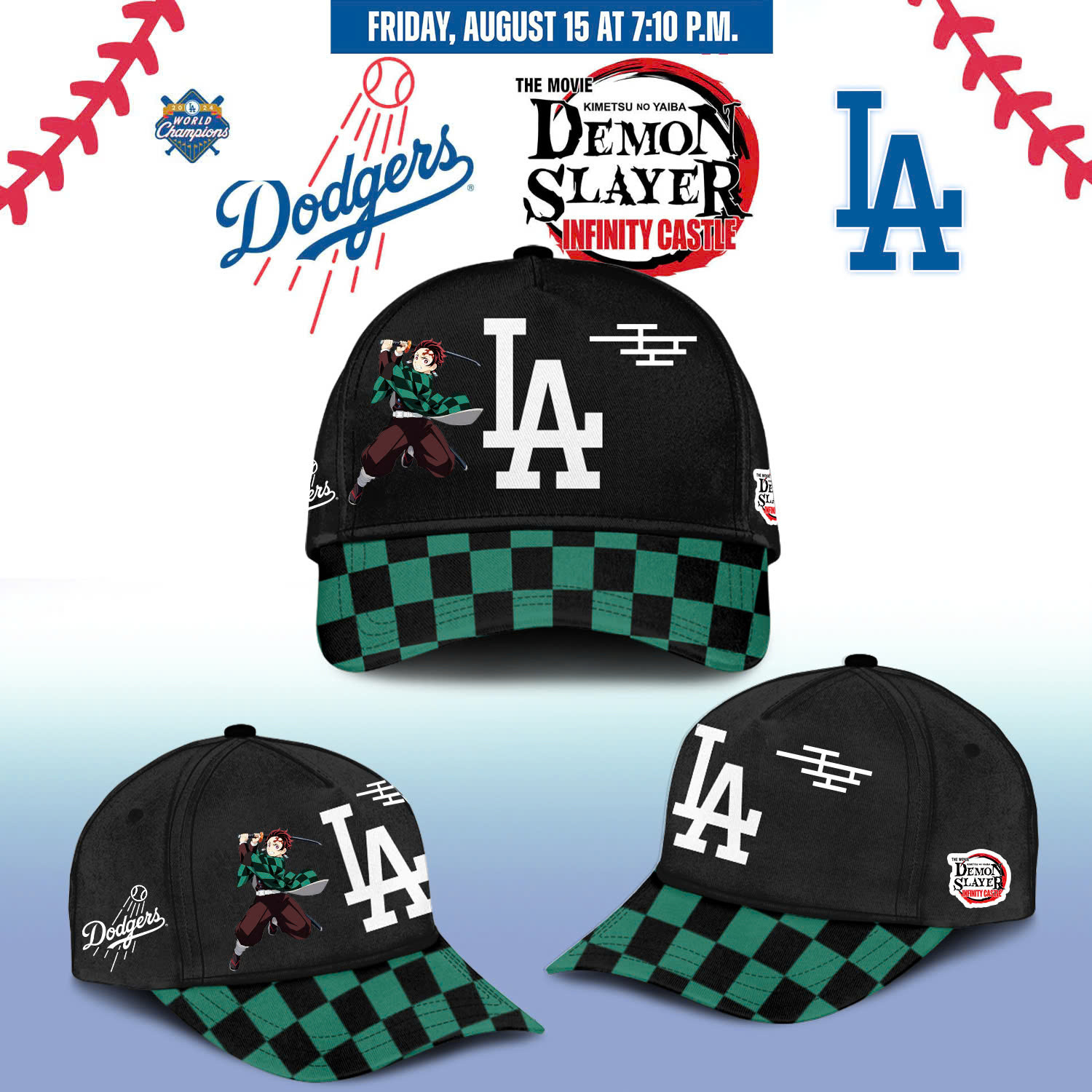 La Dodgers Demon Slayer Tanjiro Cap 2025 Gift Ideas For Baseball Fans 