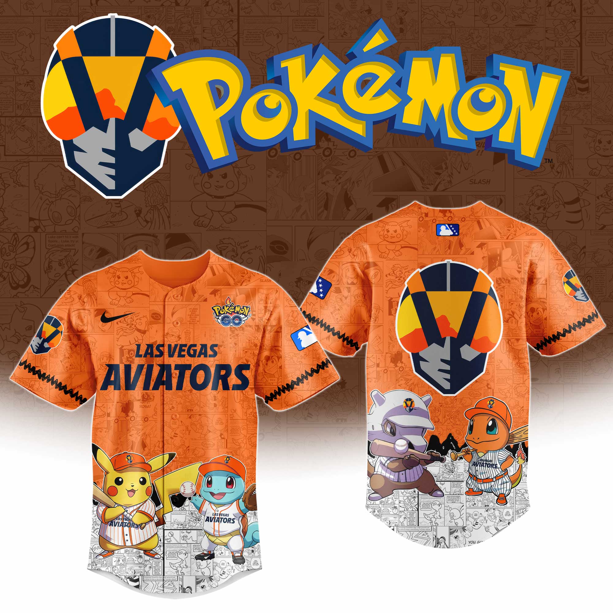Las Vegas Aviators x PokÃ©mon Go Personalized New Baseball Jersey For Fans