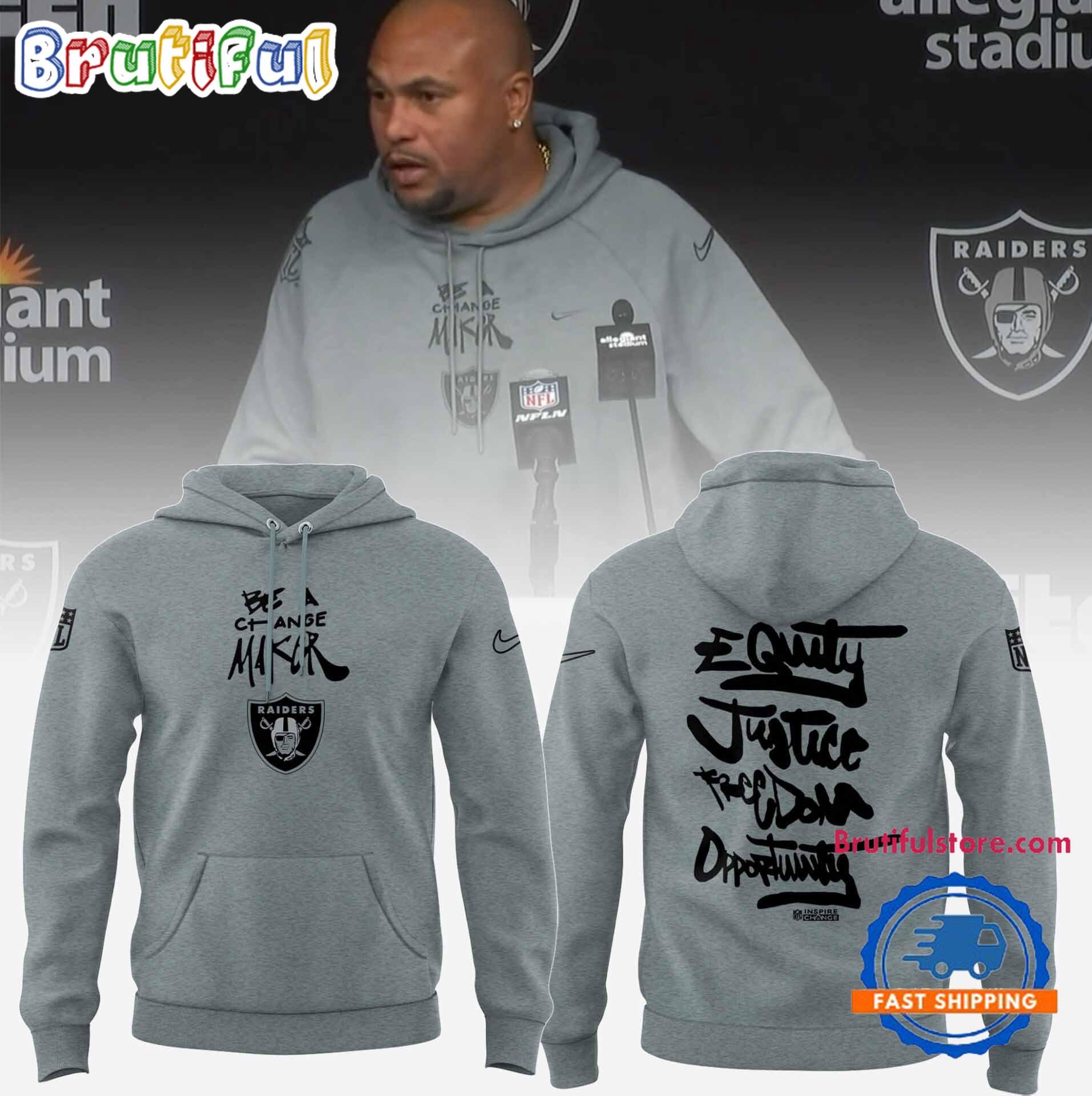 Las Vegas Raiders 2024 Be A Change Maker Hoodie Shirt