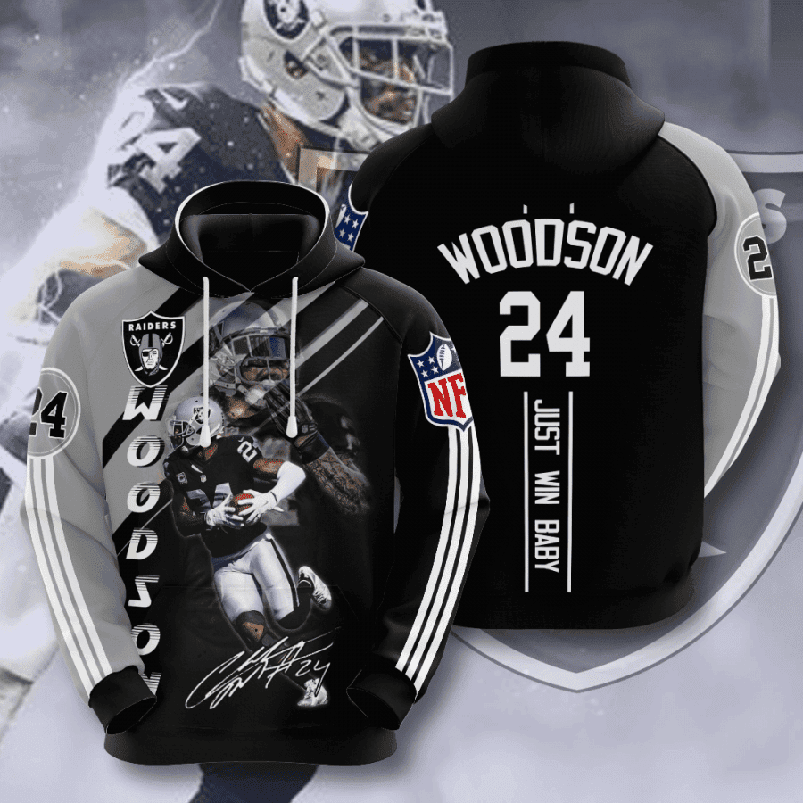Las Vegas Raiders Charles Woodson 24 Hoodie  Zip Hoodie