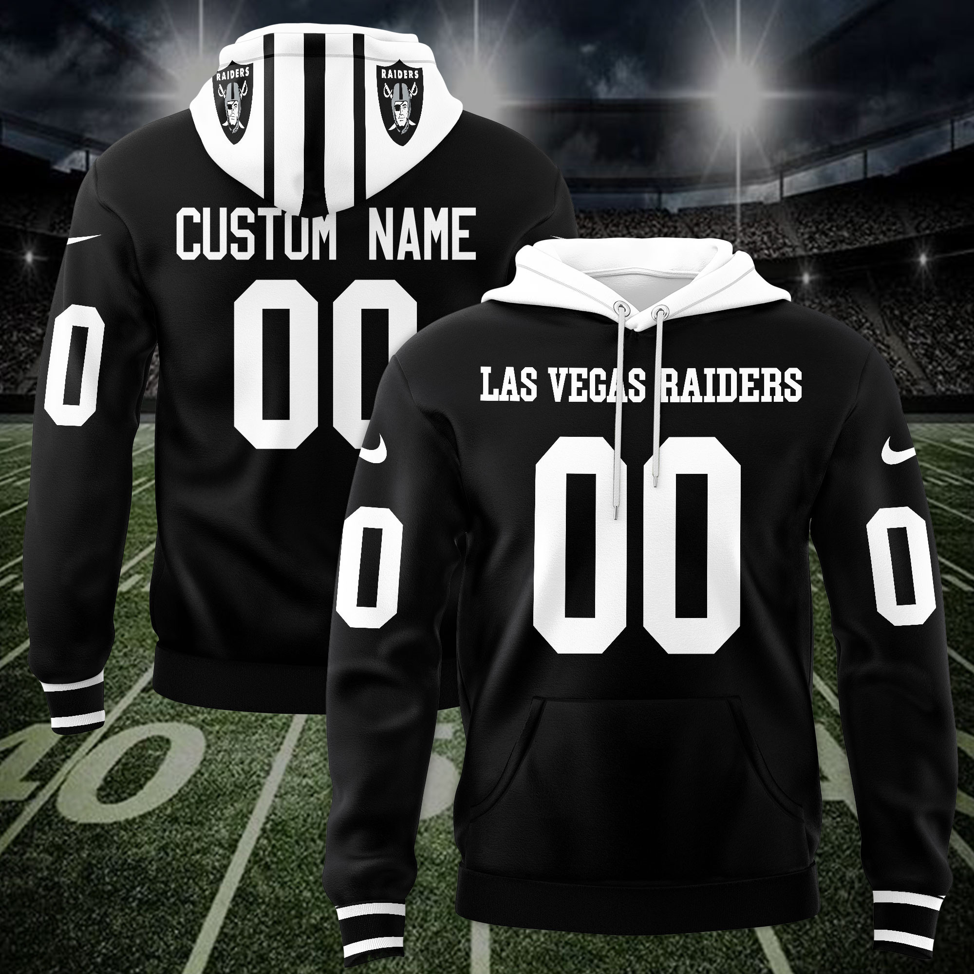 Las Vegas Raiders Custom Name And Number 3D Hoodie