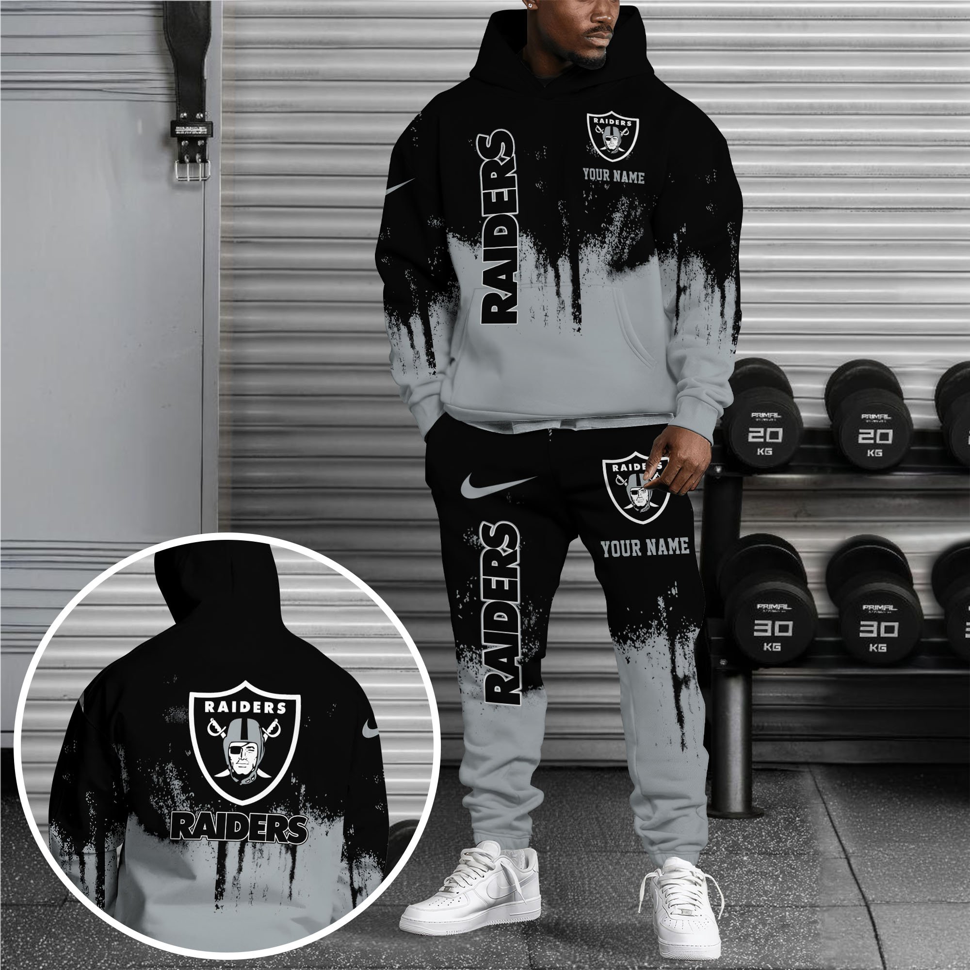Las Vegas Raiders Hoodie Sweatpants Set, Custom Hoodie, Sport Hoodie Sweatpants Set, Sport Gifts For Fan LQ50 Premium Merchandise