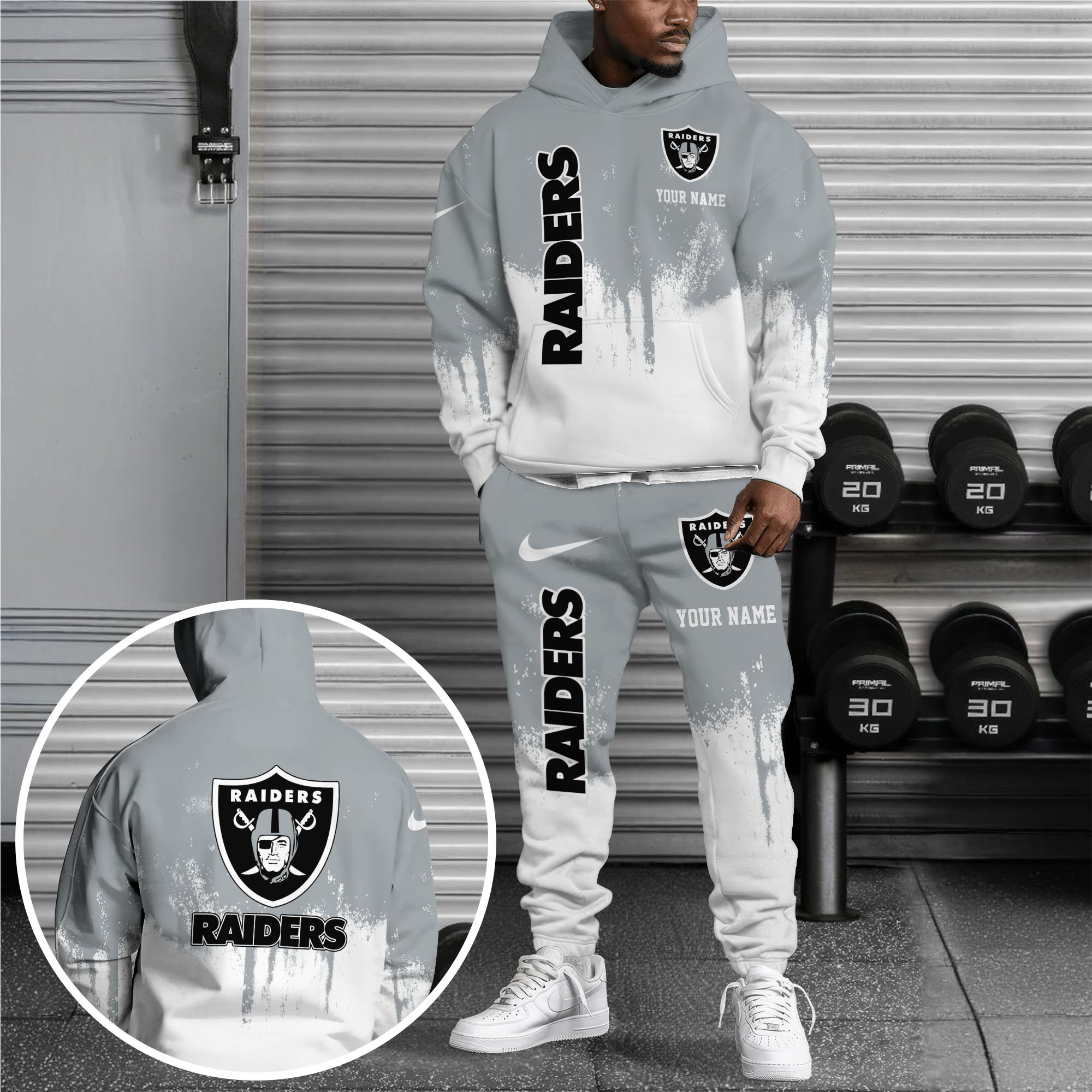 Las Vegas Raiders Hoodie Sweatpants Set Custom Your name, Sport Hoodie Sweatpants Set, Sport Gifts For Fan Gift For Sport Music Fans