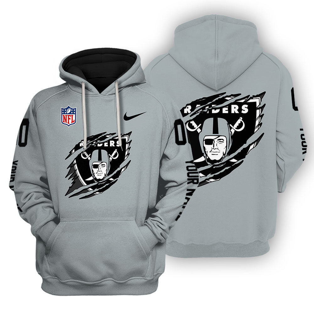 Las Vegas Raiders Scratch Logo NFL 3D Hoodie Style 109 Gift For Sport Music Fans