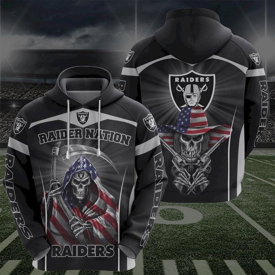 Las Vegas Raiders Skull Flat Usa Hoodie  Zip Hoodie